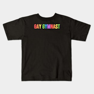 GAY GYMNAST (Pastel Rainbow) Kids T-Shirt